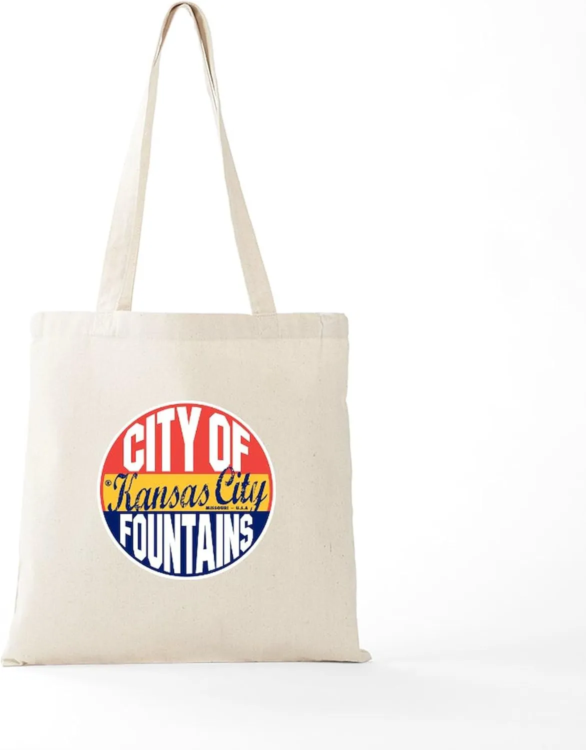 CafePress Kansas City Vintage Tote Bag Natural Canvas Tote Bag, Reusable Shopping Bag