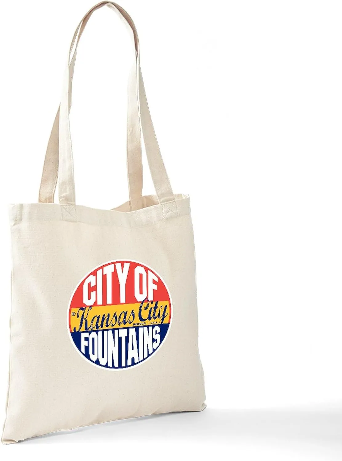 CafePress Kansas City Vintage Tote Bag Natural Canvas Tote Bag, Reusable Shopping Bag