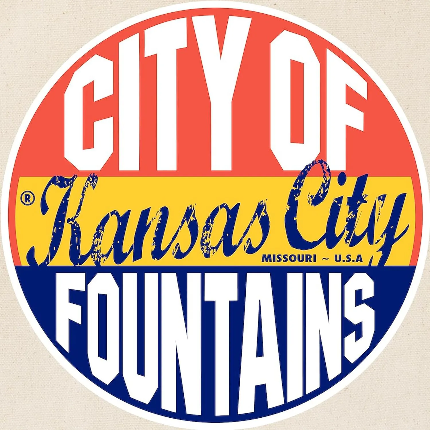 CafePress Kansas City Vintage Tote Bag Natural Canvas Tote Bag, Reusable Shopping Bag