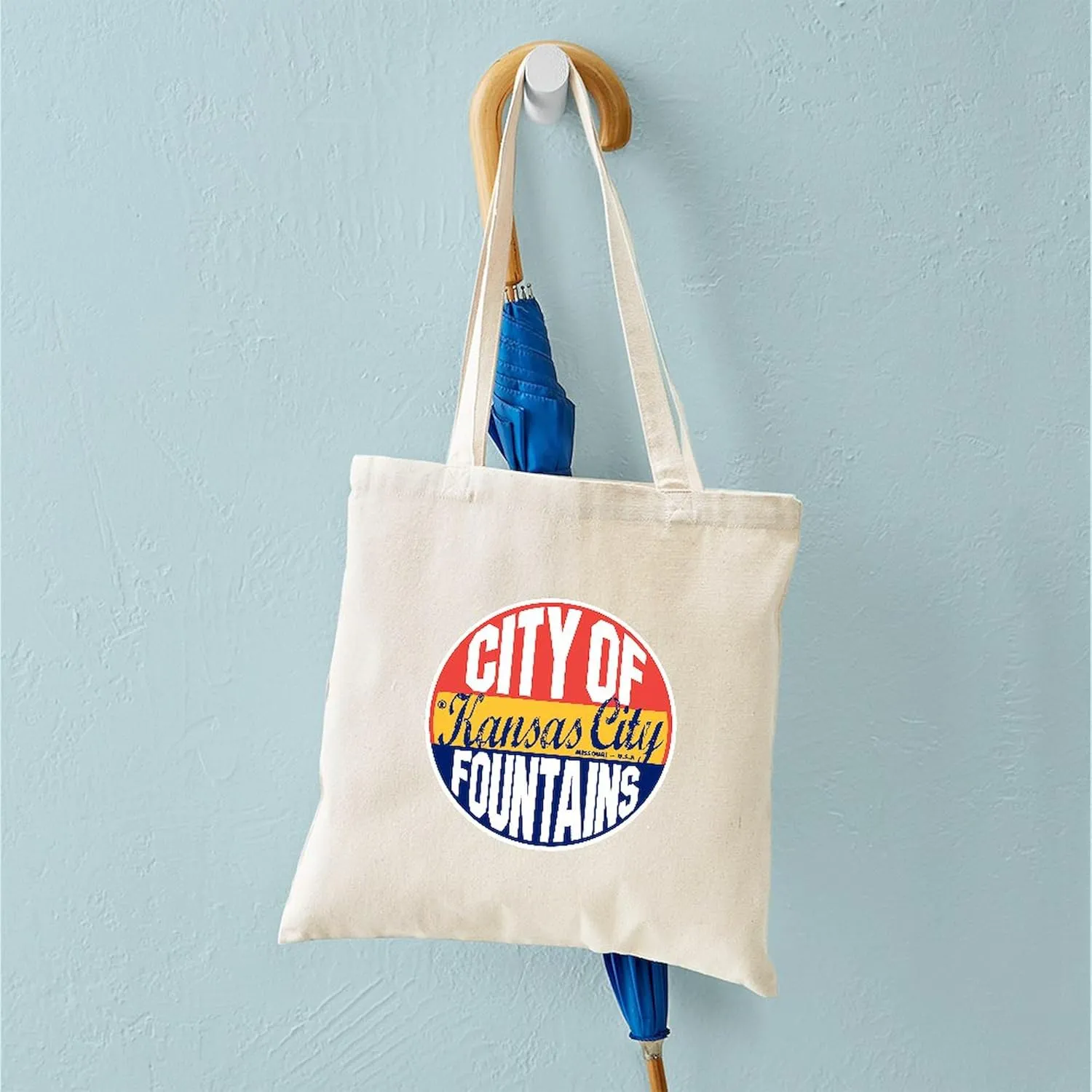 CafePress Kansas City Vintage Tote Bag Natural Canvas Tote Bag, Reusable Shopping Bag