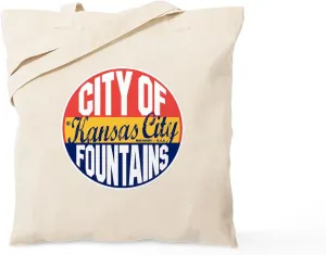 CafePress Kansas City Vintage Tote Bag Natural Canvas Tote Bag, Reusable Shopping Bag