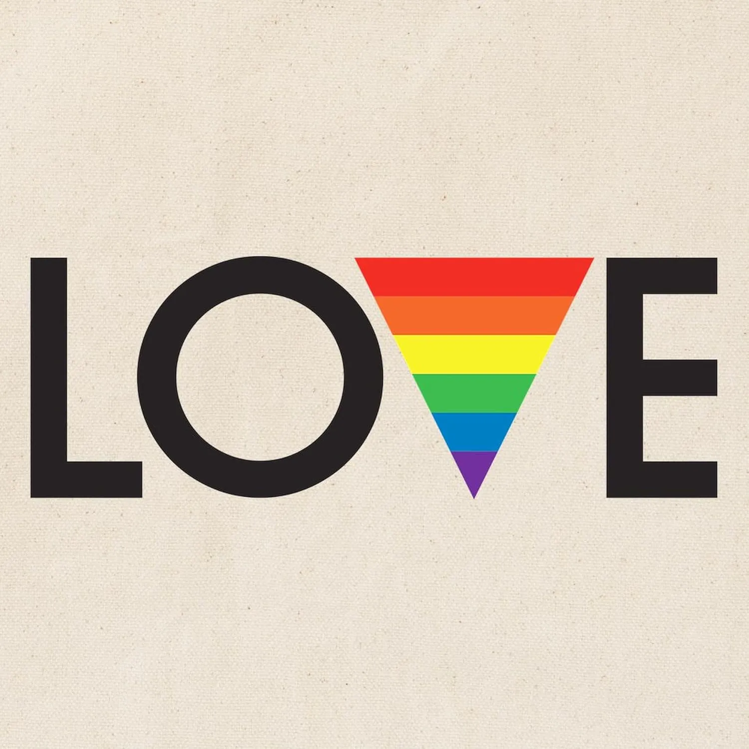 CafePress LOVE Gay Pride Tote Bag Natural Canvas Tote Bag, Reusable Shopping Bag