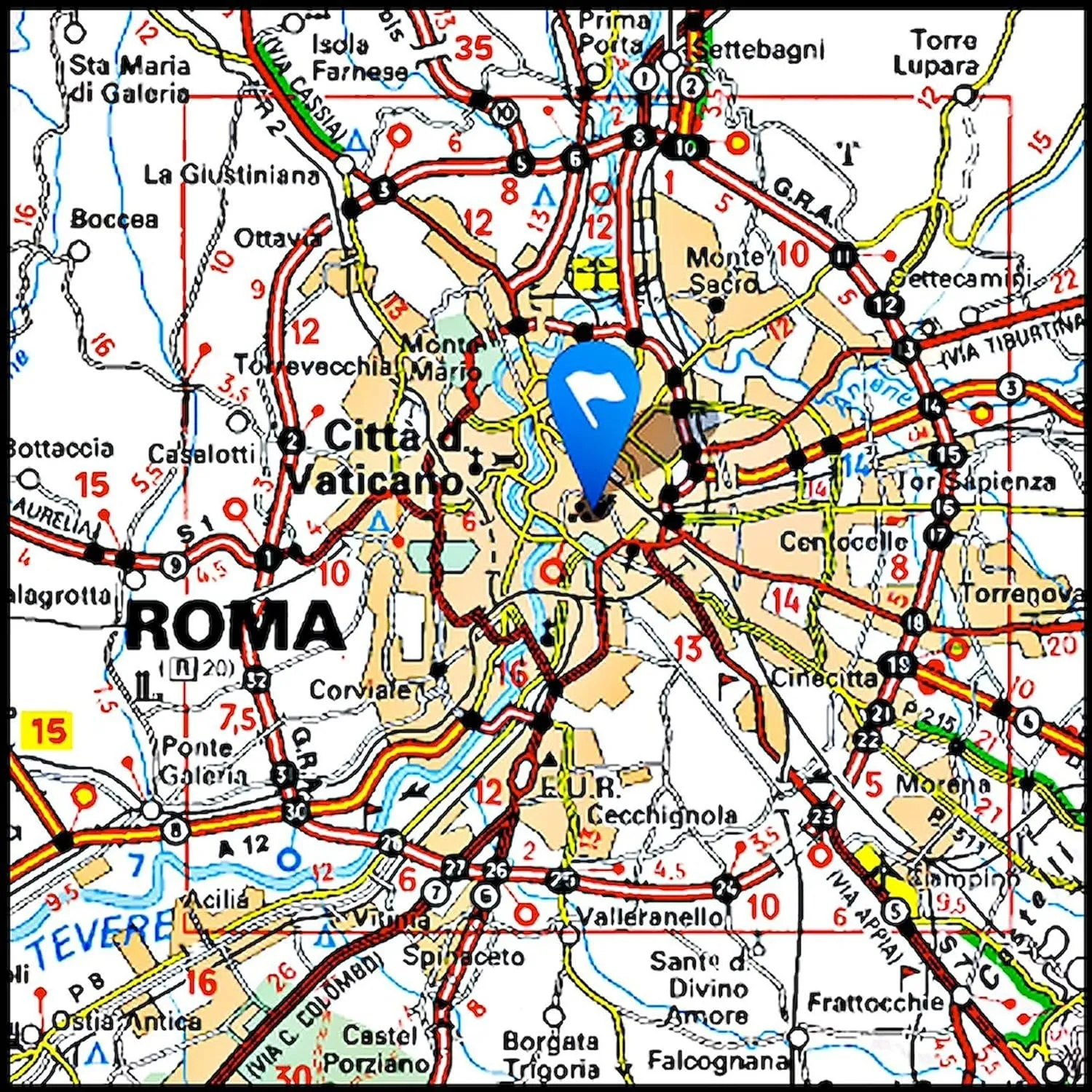 CafePress Map Of Rome Italy Tote Bag Natural Canvas Tote Bag, Reusable Shopping Bag