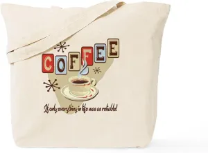 CafePress Reliable Coffee Tote Bag Natural Canvas Tote Bag, Reusable Shopping Bag