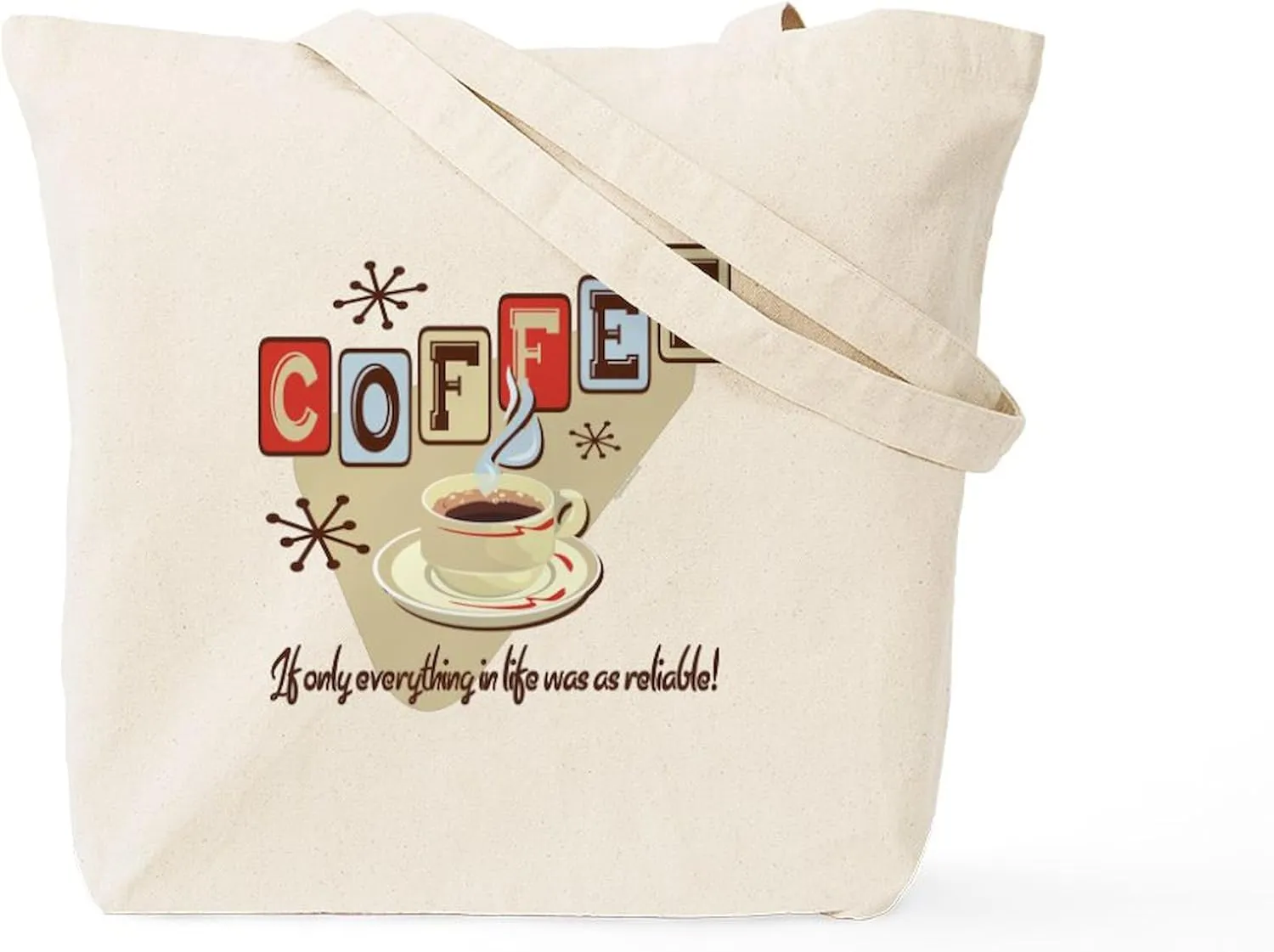 CafePress Reliable Coffee Tote Bag Natural Canvas Tote Bag, Reusable Shopping Bag