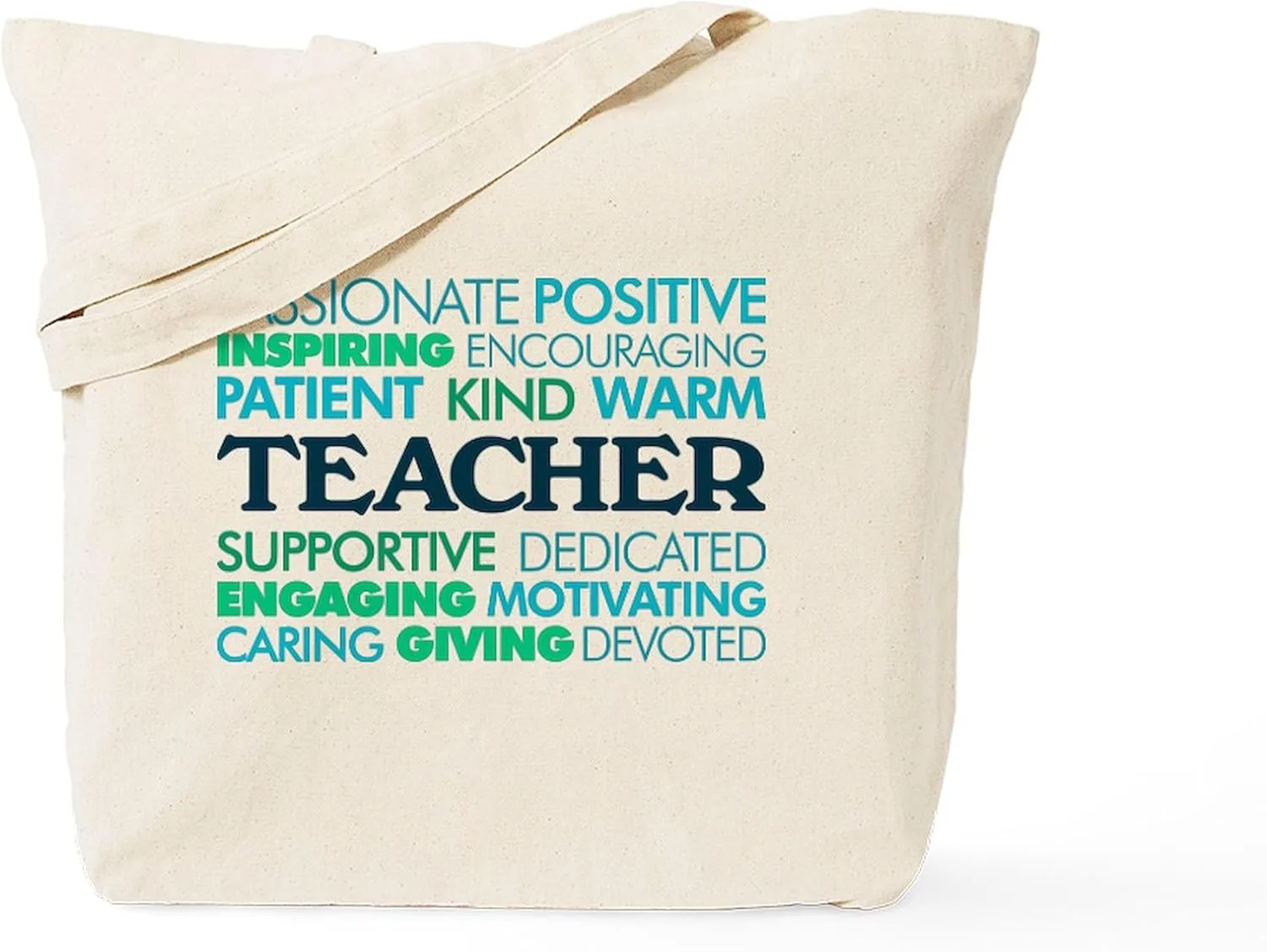 CafePress Teacher Word Cloud Tote Bag Natural Canvas Tote Bag, Reusable Shopping Bag