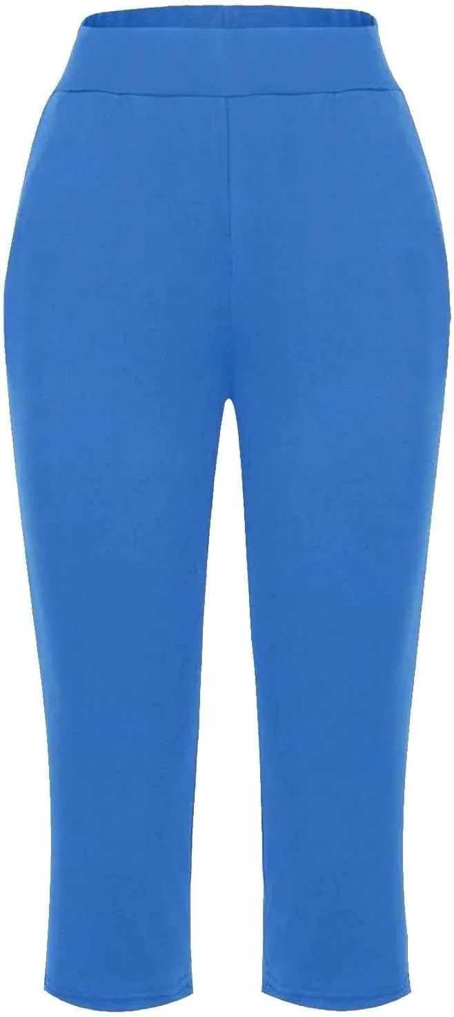 Capris Pants for Women Summer Casual Workout Capri Yoga Pants Straight Leg Exercise 2025 Yoga Pants with Pockets