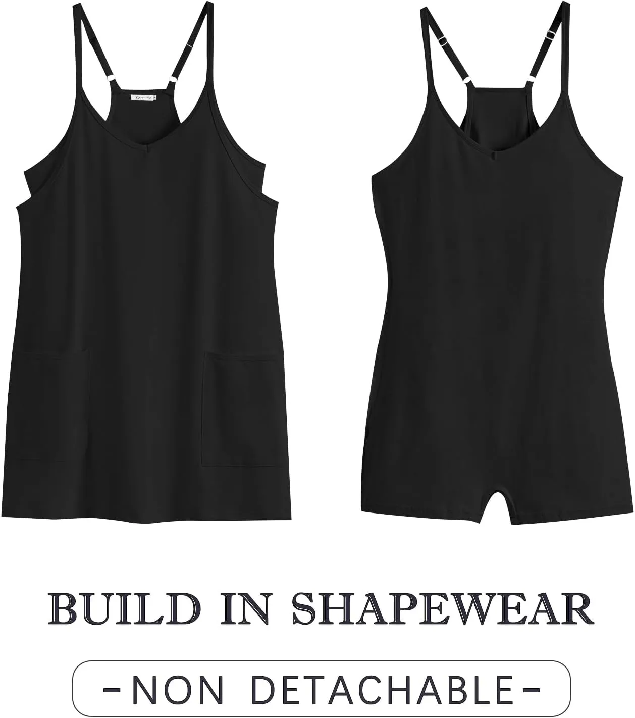 Caracilia Womens Summer Mini Dress 2025 Casual Sleeveless Built in Shapewear Sundress Trendy Short Tennis Athletic Outfits