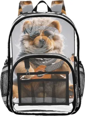 Chow Chow Dog Cute Puppy Women Clear Backpack Cute Kids Girls Backpack Boys School Clear Plastic Bag Pvc