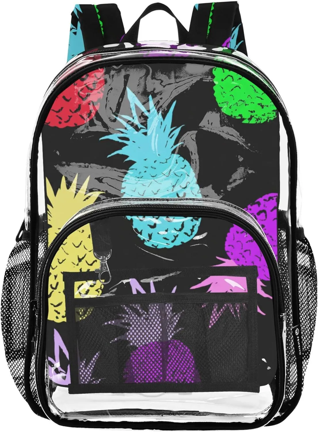 Clear Backpack for Women Girls Backpack for Kids Plastic School Clear Bookbag Pineapple Black Colors