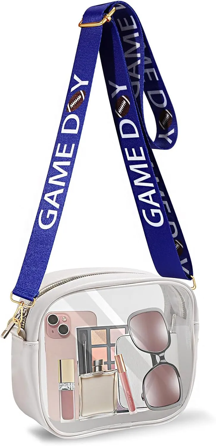 Clear Bag for Stadium Events, Game Day Clear Crossbody Purse, Stadium Approved Clear Bag for Concerts Sports Events Festivals