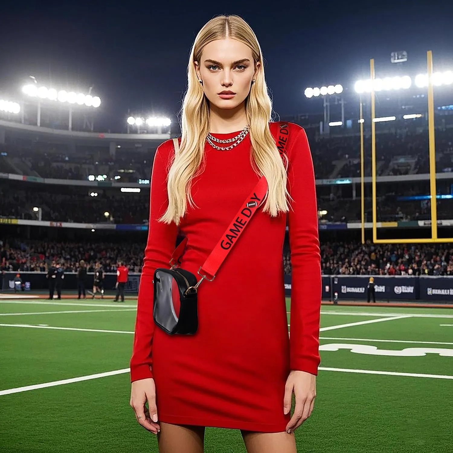 Clear Bag for Stadium Events, Game Day Clear Crossbody Purse, Stadium Approved Clear Bag for Concerts Sports Events Festivals