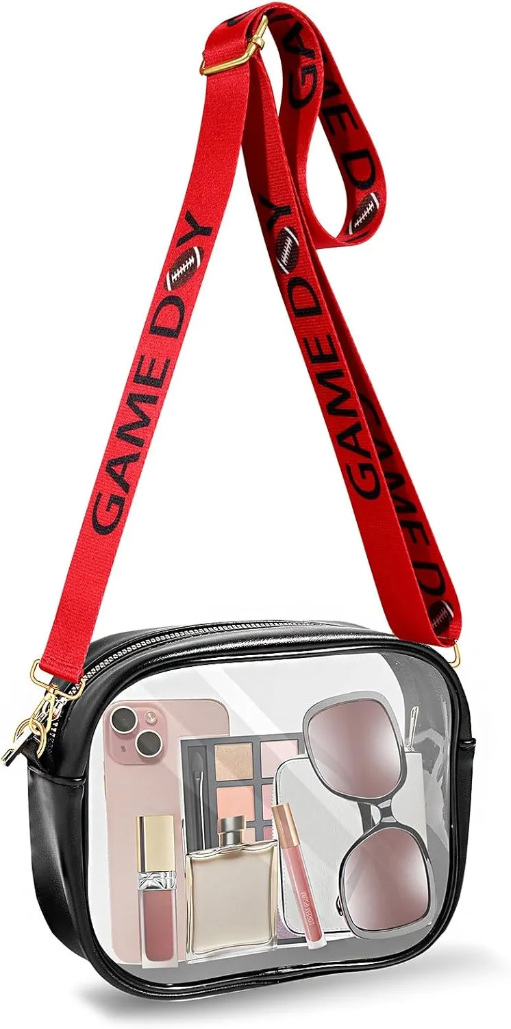 Clear Bag for Stadium Events, Game Day Clear Crossbody Purse, Stadium Approved Clear Bag for Concerts Sports Events Festivals