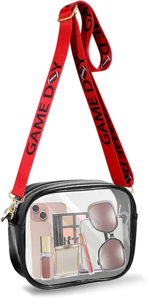 Clear Bag for Stadium Events, Game Day Clear Crossbody Purse, Stadium Approved Clear Bag for Concerts Sports Events Festivals
