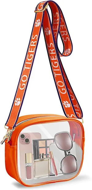 Clear Bag for Stadium Events, Game Day GO TIGERS Clear Crossbody Purse, Stadium Approved Clear Bag for Concerts Sports Events