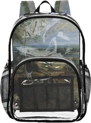 Clear Bag for Women Travel Boys Backpacks for Girls Plastic See through Bookbag Rubens Chateau Het Steen Hunter