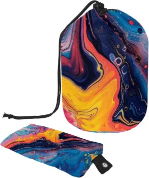 Colorful Abstract River Travel Cosmetic Bags Makeup Bag for Women, Foldable Drawstring Travel Cosmetic Bags, Portable Toiletry Bucket Bag