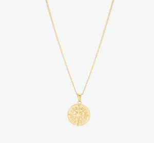Compass Pendant Necklace | Gold