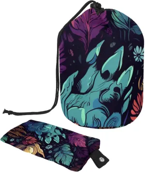 Cool Abstract Cartoom Paw Travel Cosmetic Bags Makeup Bag for Women, Foldable Drawstring Travel Cosmetic Bags, Portable Toiletry Bucket Bag