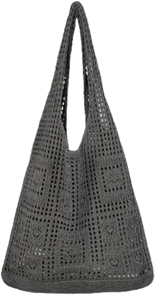 Crochet Tote Beach Handbag Aesthetic Knitted Shoulder Bag Crochet Beach Crossbody Bags Cute Tote Bags