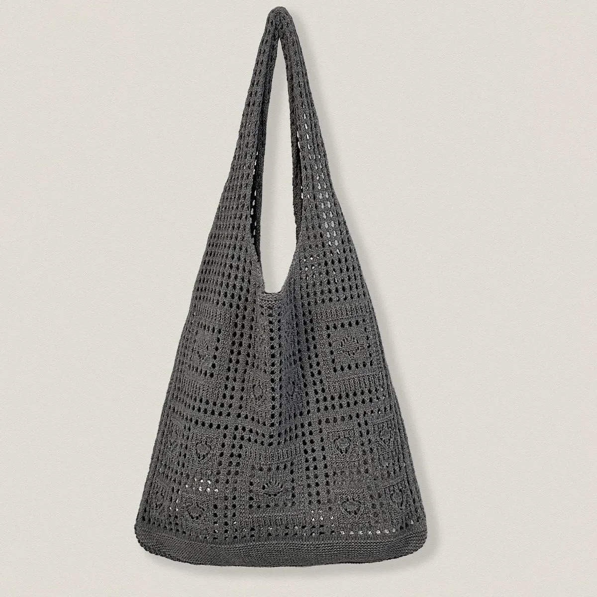 Crochet Tote Beach Handbag Aesthetic Knitted Shoulder Bag Crochet Beach Crossbody Bags Cute Tote Bags