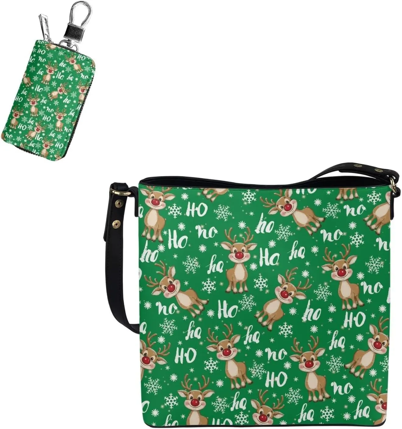 Crossbody Bag Set 2 Pieces Saddle Bags Satchel Bags for Women Car Key Fob Cover