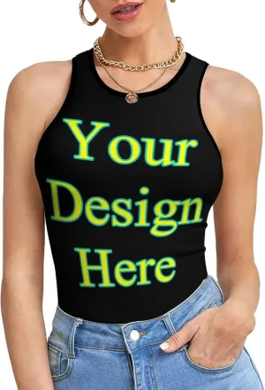 Custom Tank Top Bra Custom Yoga Vest for Women, Women's Workout Crop Top, Personalized Women Sport Bra Tight Tops