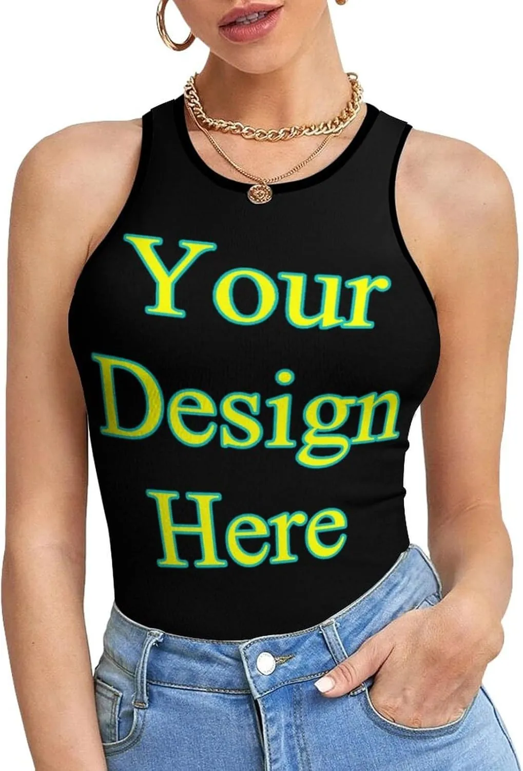 Custom Tank Top Bra Custom Yoga Vest for Women, Women's Workout Crop Top, Personalized Women Sport Bra Tight Tops