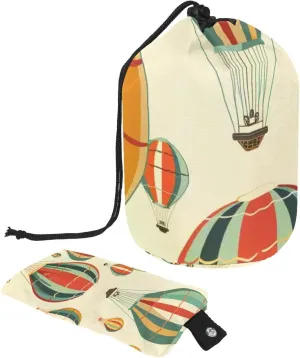 Cute Hot Air Balloons 49 Travel Cosmetic Bags Makeup Bag for Women, Foldable Drawstring Travel Cosmetic Bags, Portable Toiletry Bucket Bag