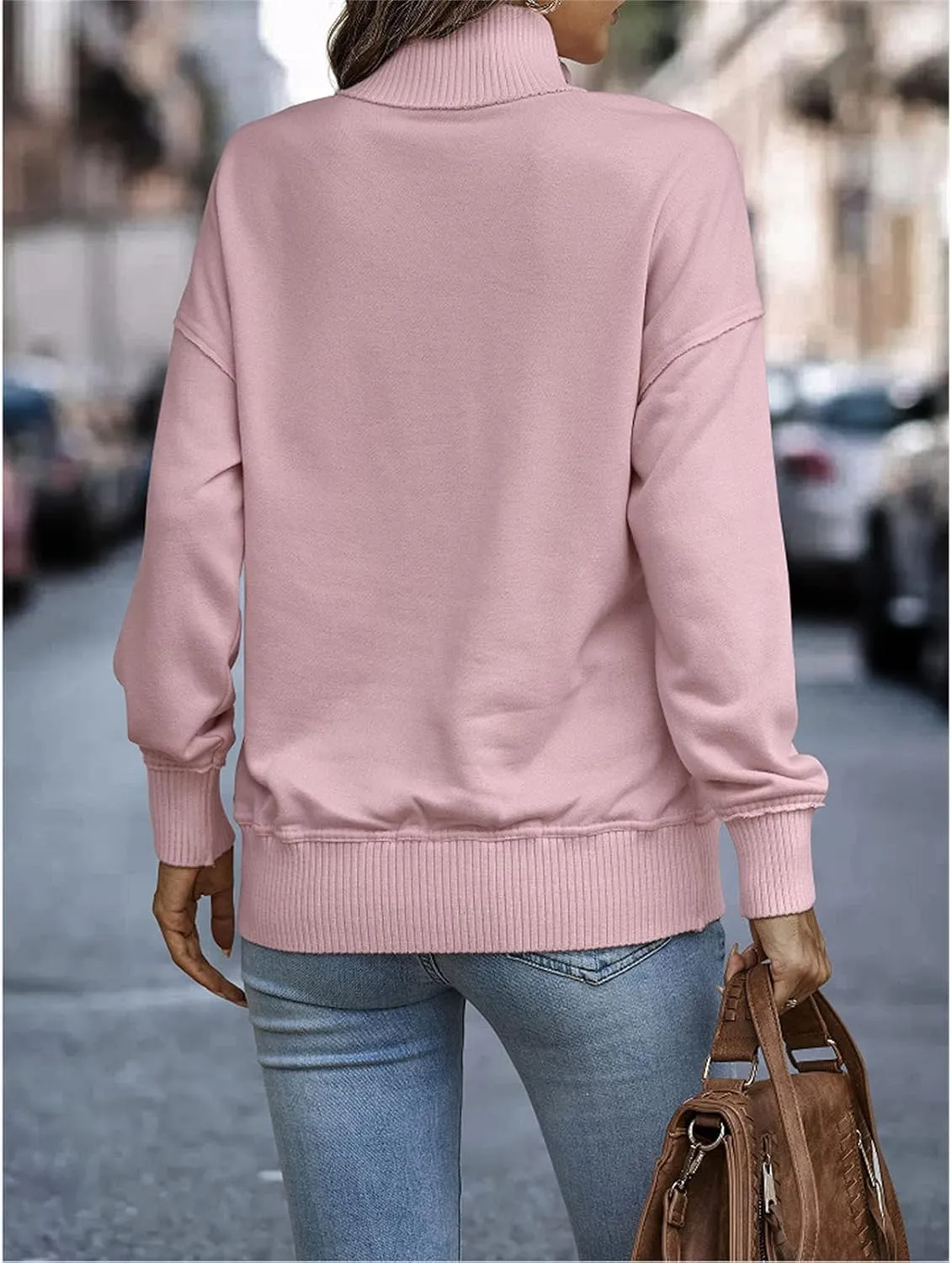 DGHM-JLMY Women's Button Fashion Street Sweater Long Sleeve Oversized Hooded Sweatshirt With Pockets Henley Hoodies Pullover