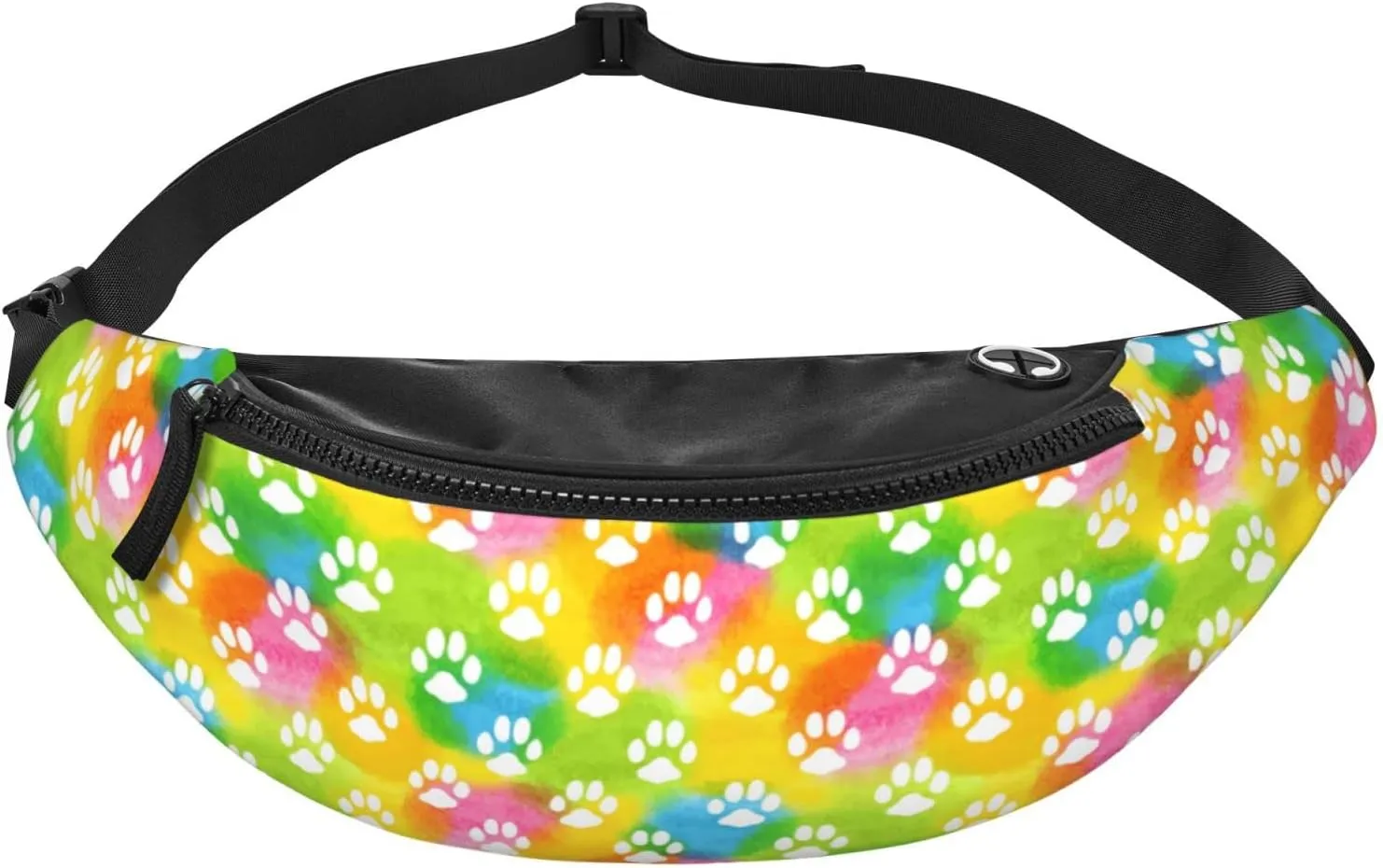 Dog Paw Print Fanny Pack for Women Men,Fashion Waist Pack Belt Bag Crossbody Bag for Traveling Casual Running Cycling