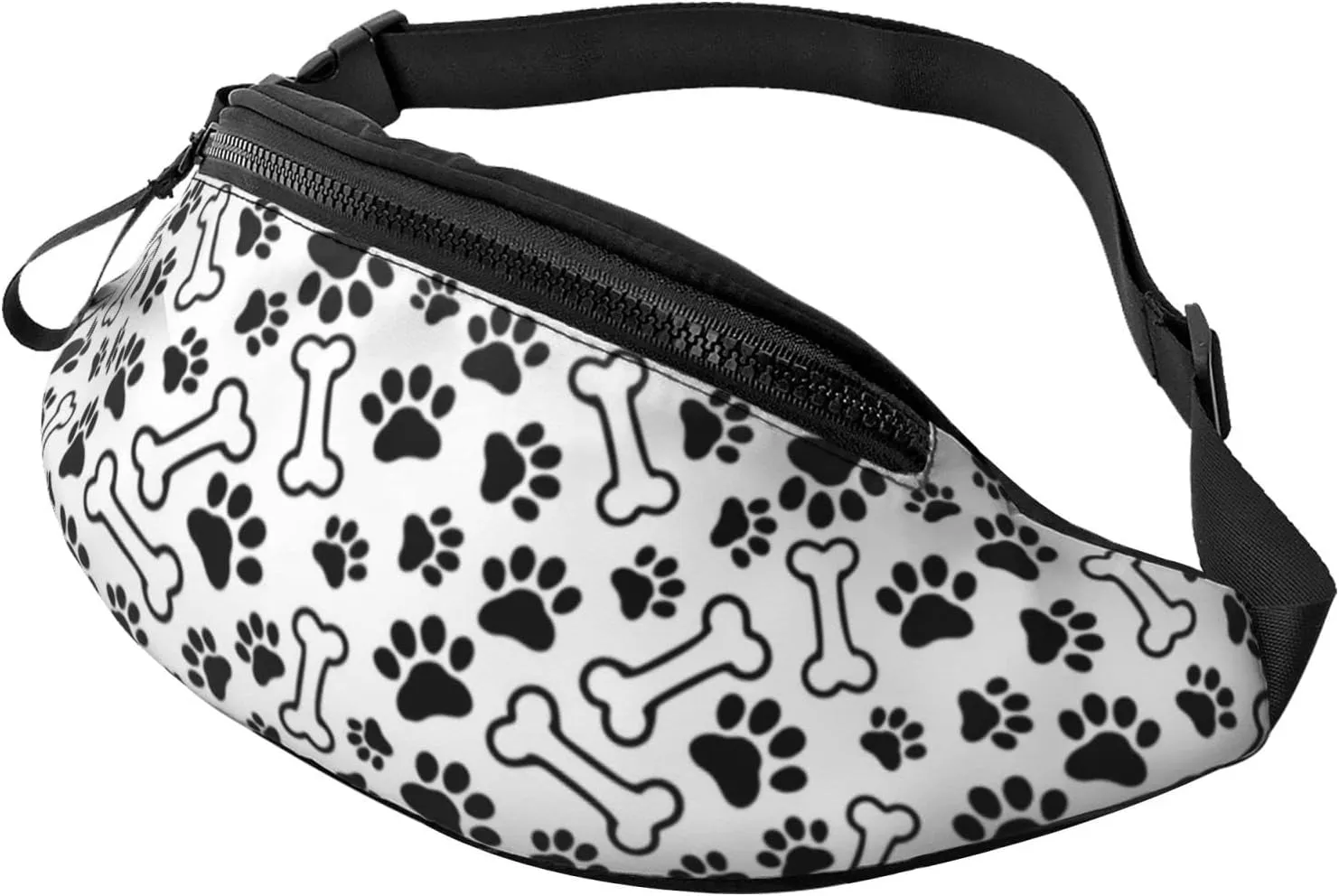 Dog Paw Print Fanny Pack for Women Men,Fashion Waist Pack Belt Bag Crossbody Bag for Traveling Casual Running Cycling