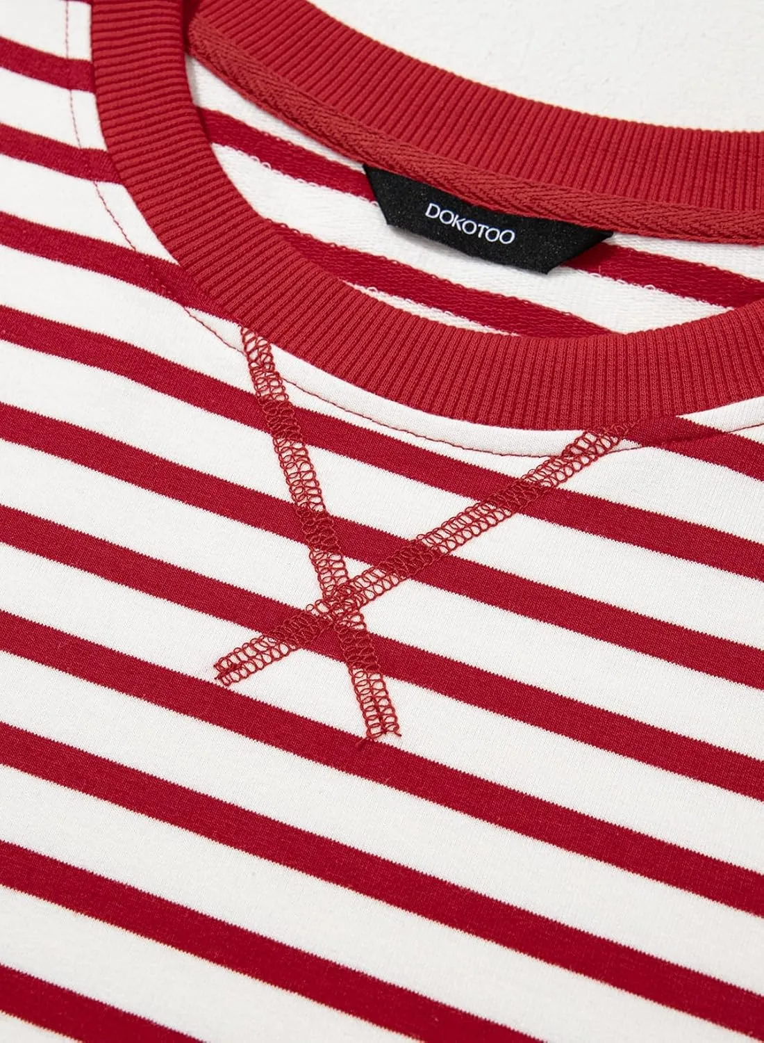 Dokotoo Sweatshirt for Women Fashion Summer Tops Striped Casual Color Block T Shirt Casual Pullover