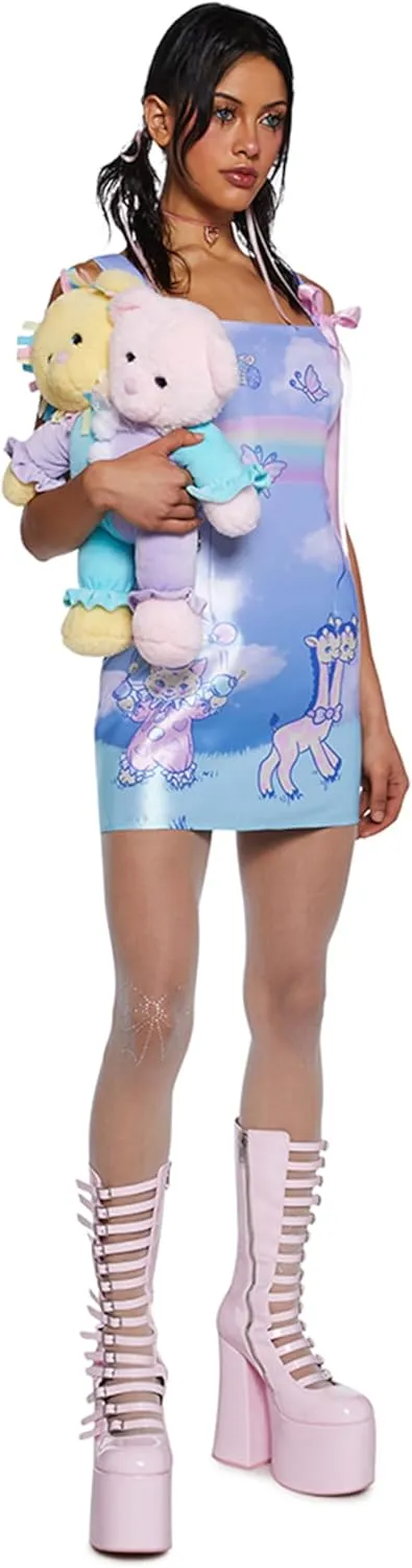 Dolls Kill Pixie Stardust Mini Dress by Current Mood - Taffeta Dress with Fit and Flare Silhouette