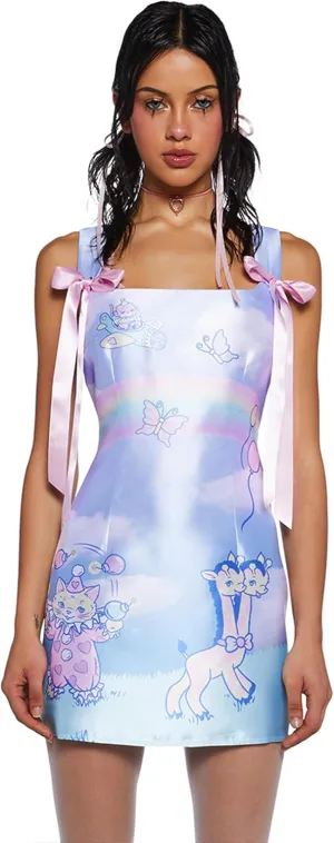 Dolls Kill Pixie Stardust Mini Dress by Current Mood - Taffeta Dress with Fit and Flare Silhouette