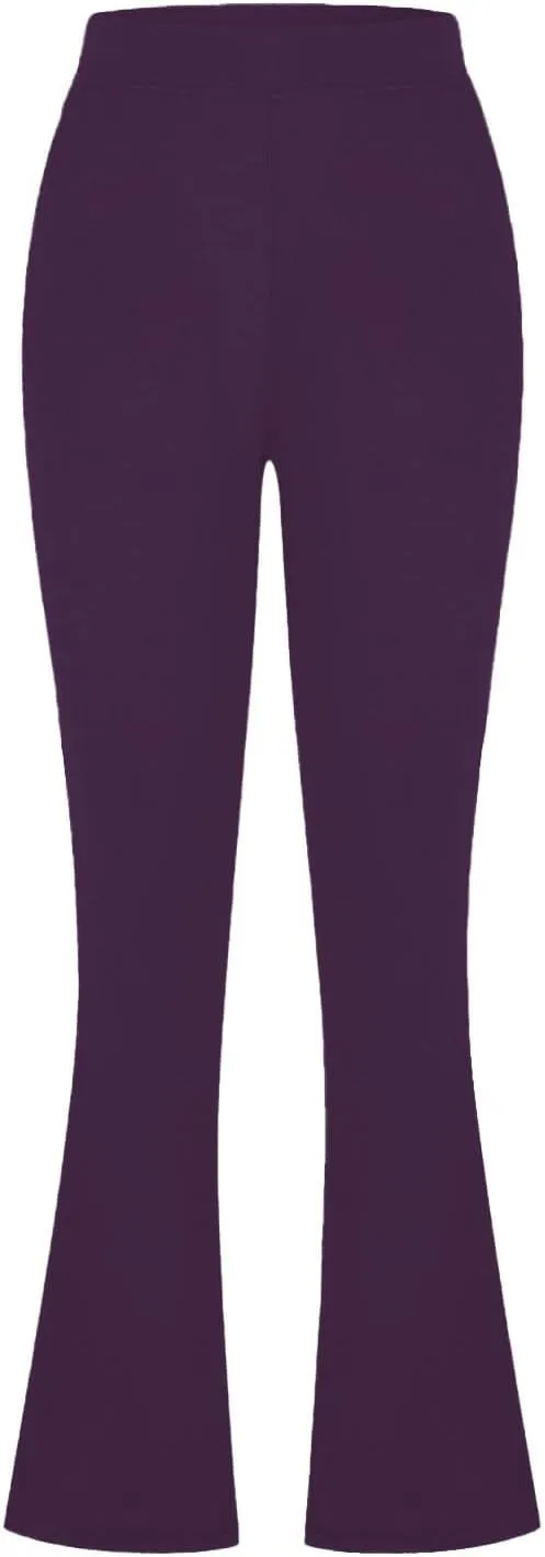 Dress Pants Women Business Casual Work Pants Solid High Waist Stretchy Trousers Bootcut Office Pull On Slacks with Pockets