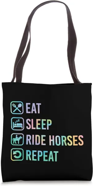 Eat Sleep Ride Horses Repeat Tote Bag