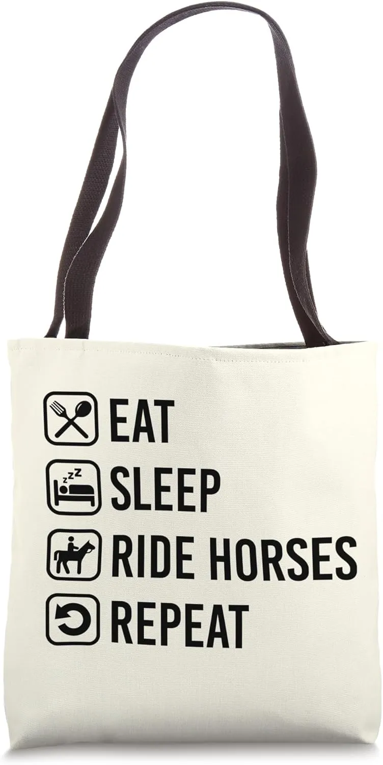 Eat Sleep Ride Horses Repeat Tote Bag