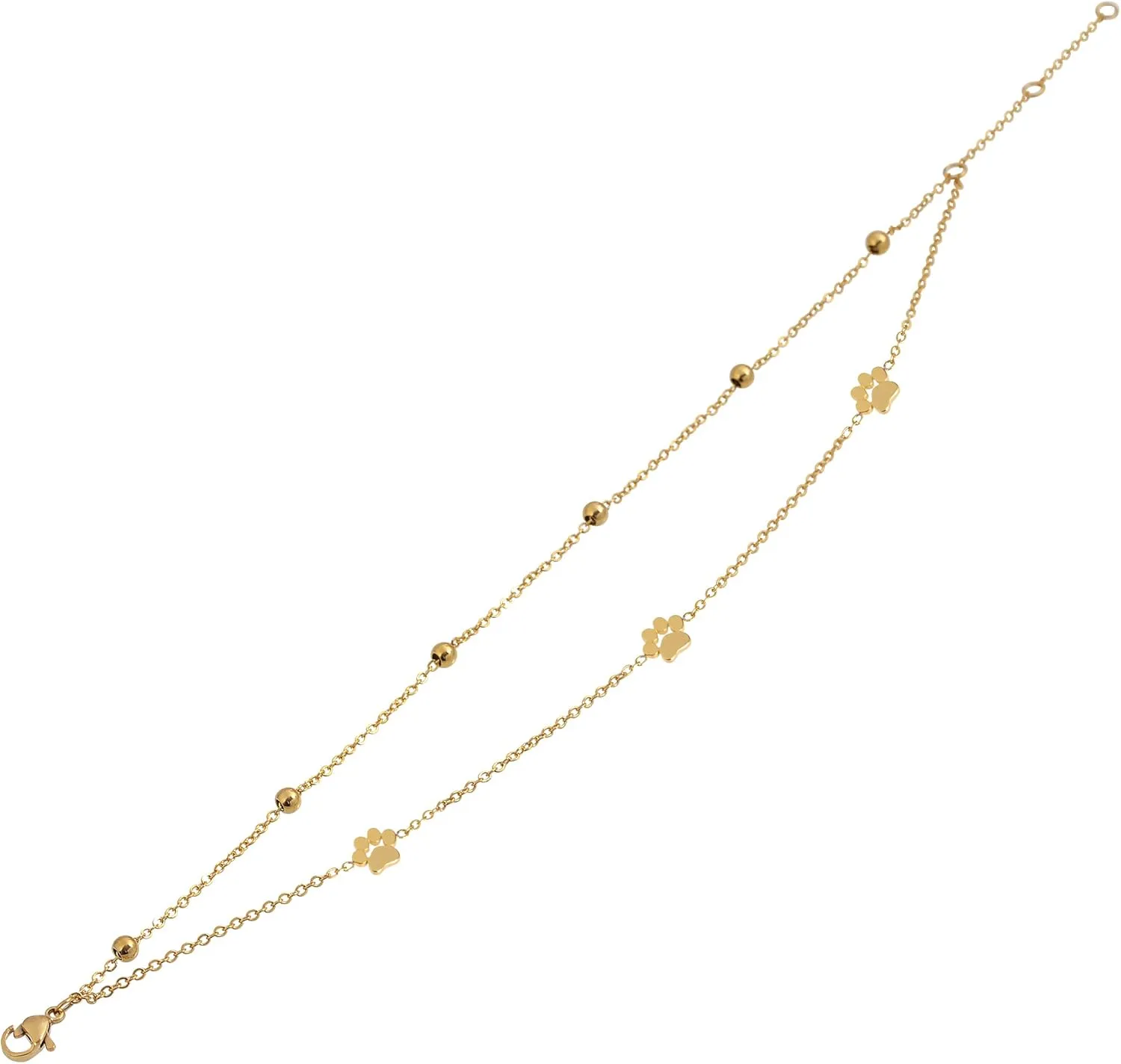 Edforce Stainless Steel Charms Anklet Foot Bracelet for Women