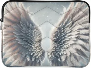 Elegant White Wings Gray Laptop Sleeve, 13-13.3 Inch Laptop Bags for Women, Teacher Bags