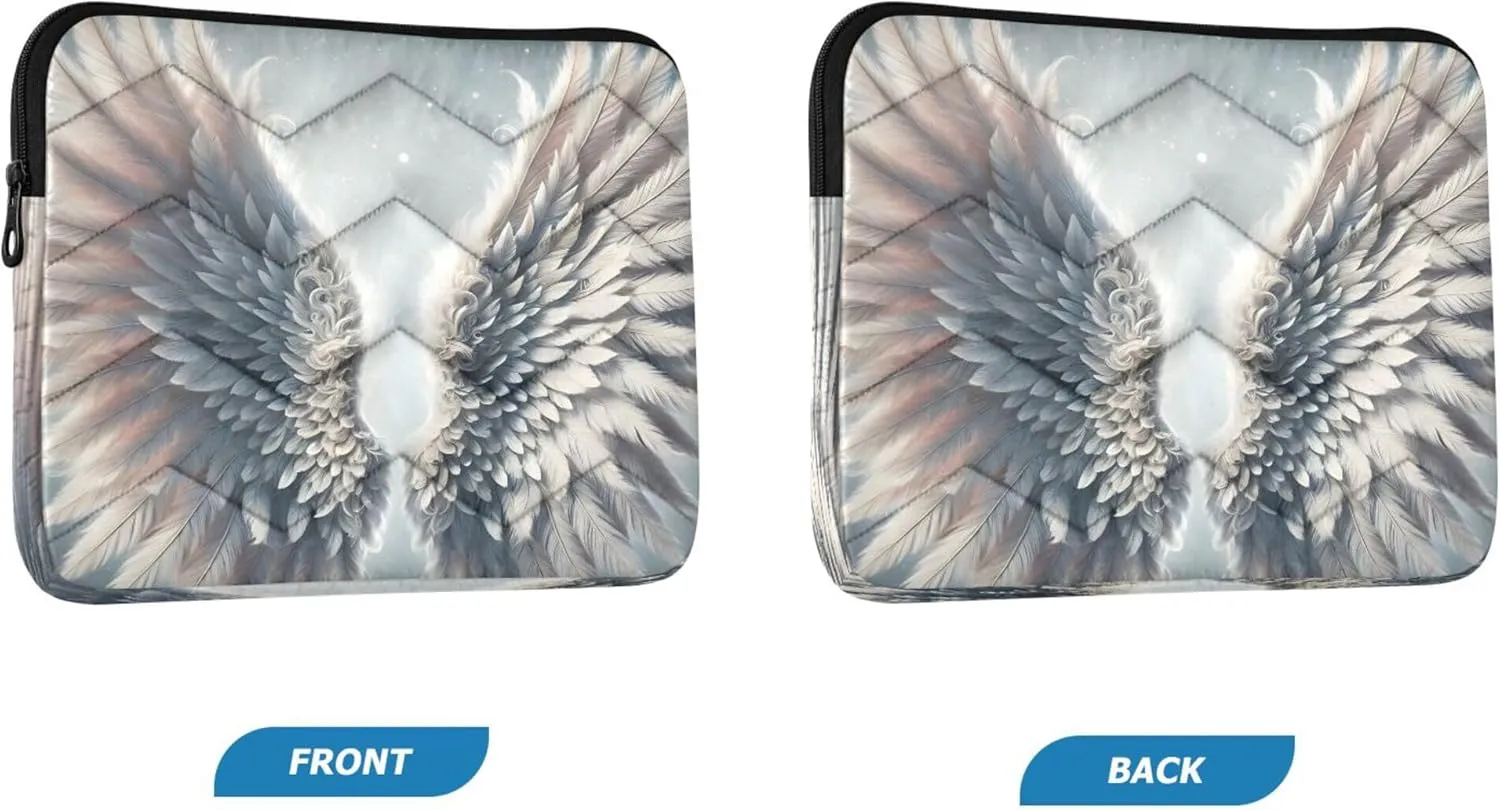 Elegant White Wings Gray Laptop Sleeve, 13-13.3 Inch Laptop Bags for Women, Teacher Bags