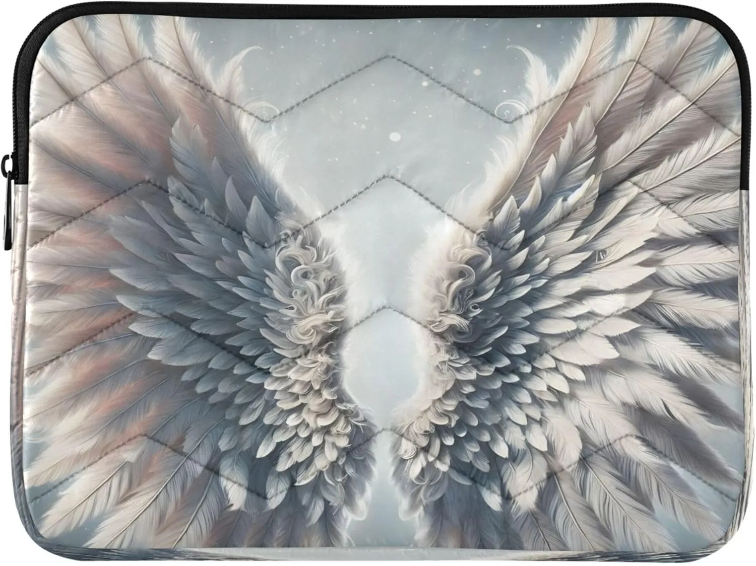 Elegant White Wings Gray Laptop Sleeve, 13-13.3 Inch Laptop Bags for Women, Teacher Bags