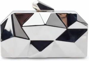 Emprier Womens Geometric Metal Evening Clutch Purse Fashion Small Evening Shoulder Bags Box Clutch Bags