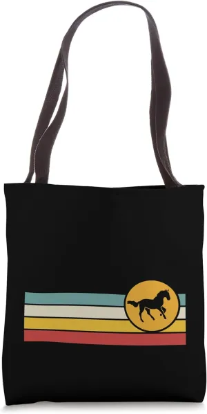 Equestrian Retro Style Horse Love Stripe Aesthetic Tote Bag