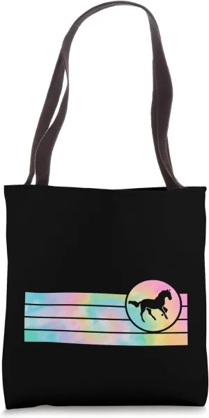 Equestrian Retro Style Horse Love Stripe Aesthetic Tote Bag