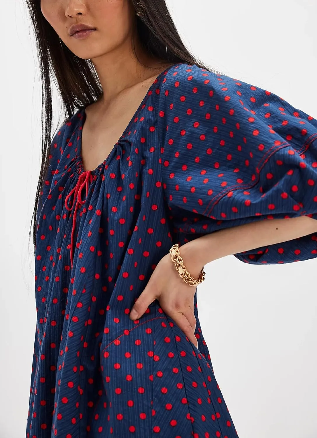 Faretumiya Women Puff Sleeve Mini Babydoll Dress Square Neck Flowy Ruffle A Line Smocked Short Dresses Cute Summer Sundress