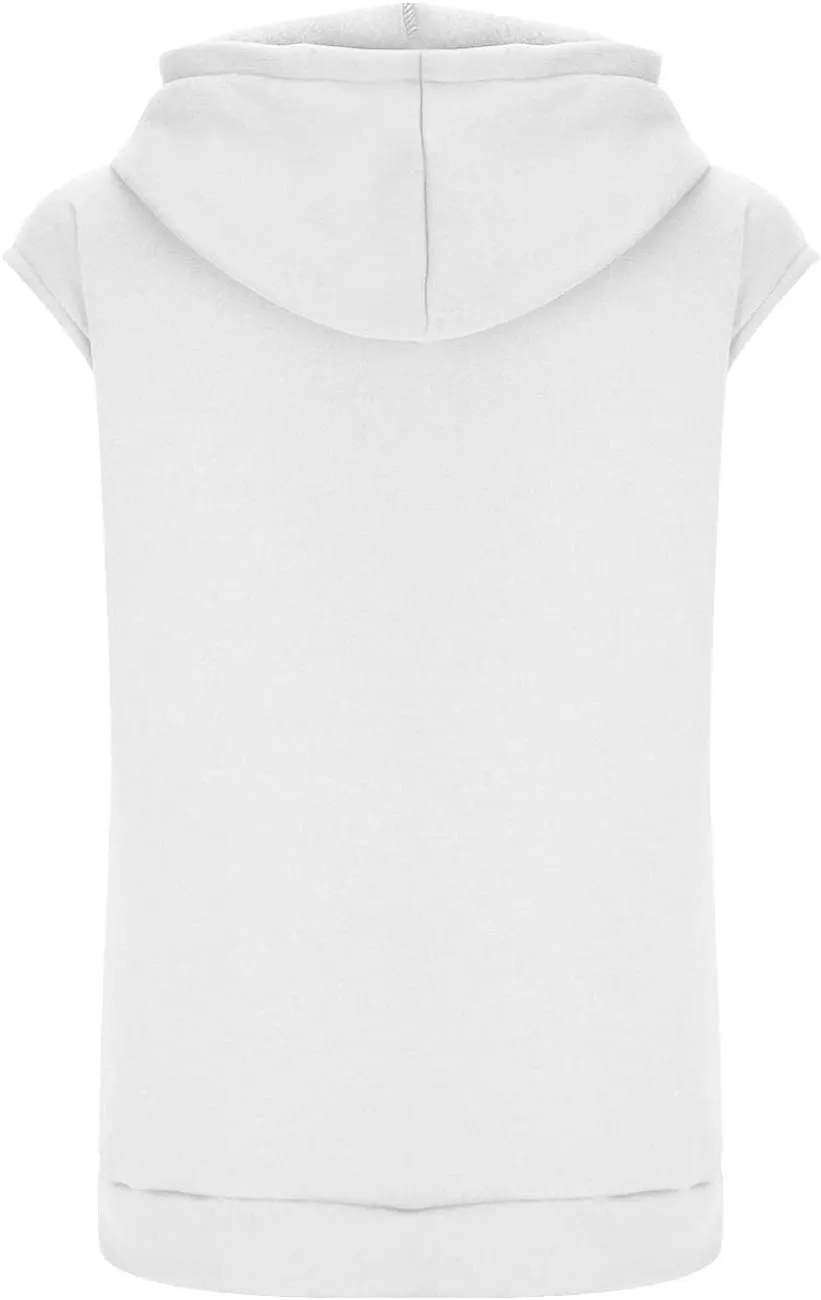 Firzero Women's Lightweight Hooded Vest 2024 Trendy Sleeveless Pullover Casual Hoodie Sweatshirt Drawstring Actvicewear