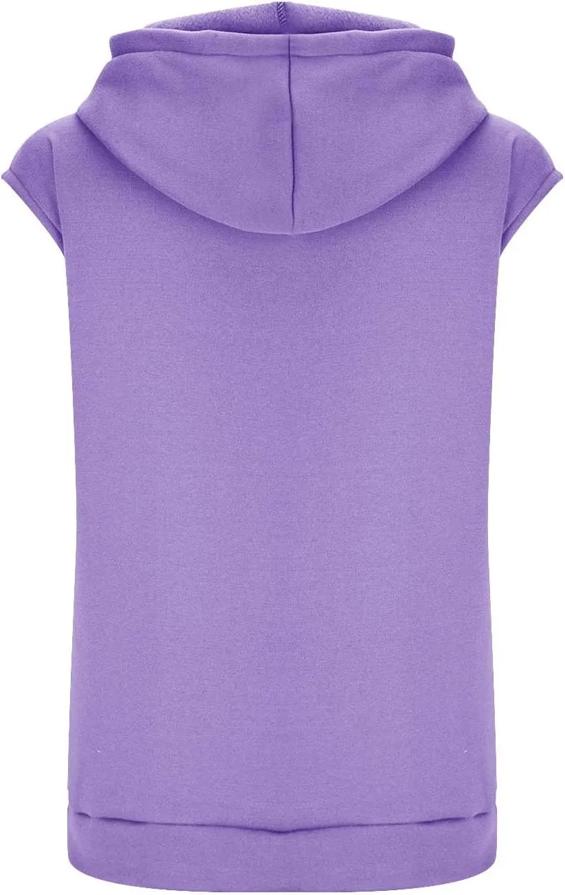 Firzero Women's Lightweight Hooded Vest 2024 Trendy Sleeveless Pullover Casual Hoodie Sweatshirt Drawstring Actvicewear
