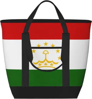Flag of Tajikistan Women's tote bags and reusable women's beach bags are suitable for travel insulation and cooling bags.