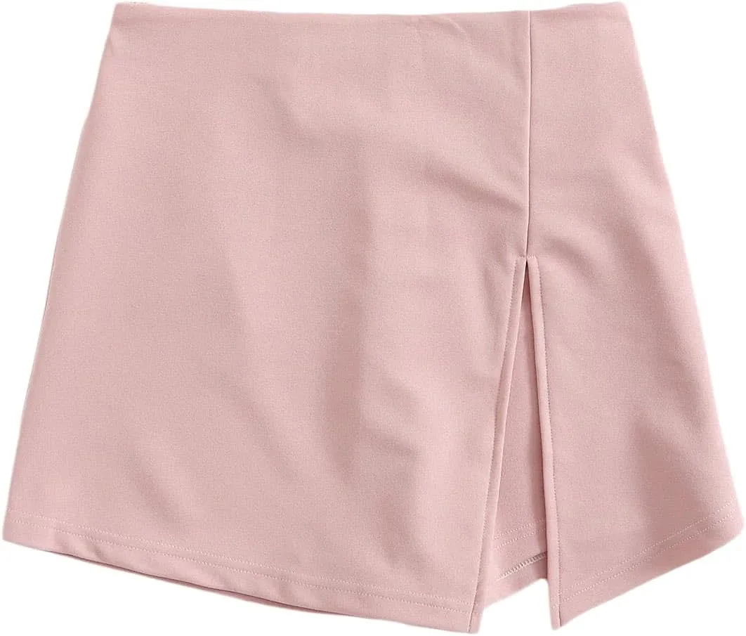 Floerns Women's Casual Asymmetrical High Waisted Bodycon Pencil Skirt Shorts
